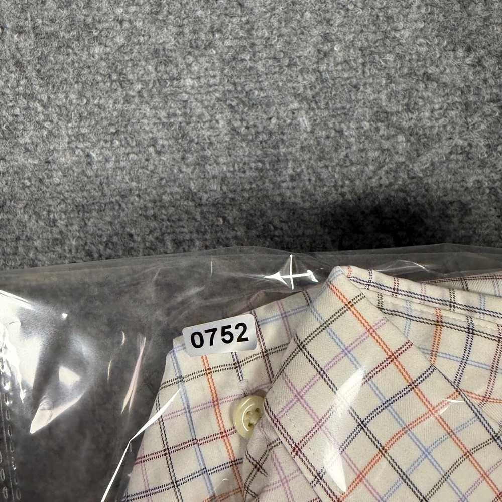 Peter Millar Performance Button Down Men Mens XL White Plaid Stretch Long Sleeve - Picture 12 of 12